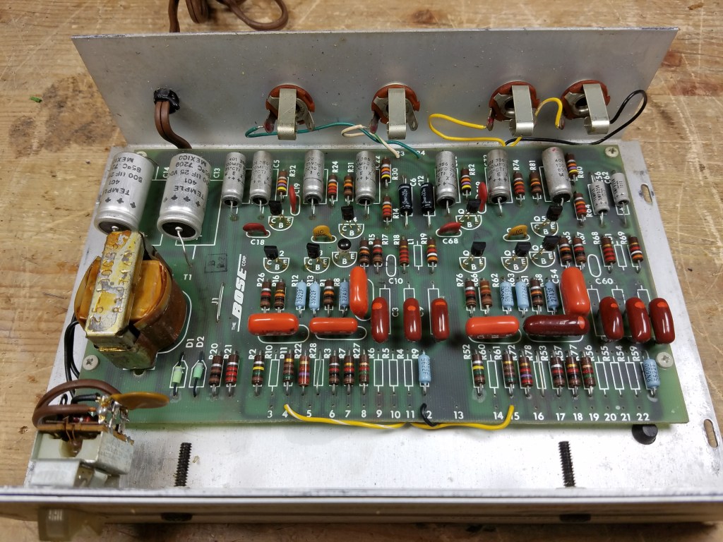 An interior view of an 800 Series 1 equalizer showing original components.