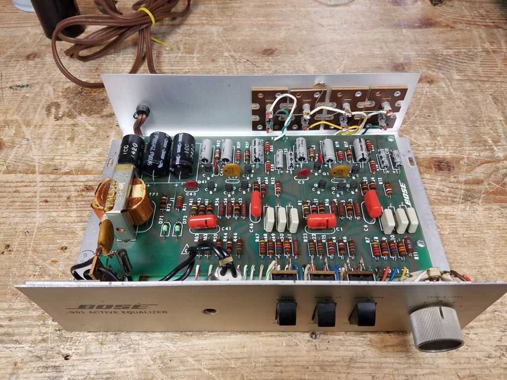 An interior view of the Series 2 equalizer showing original components.