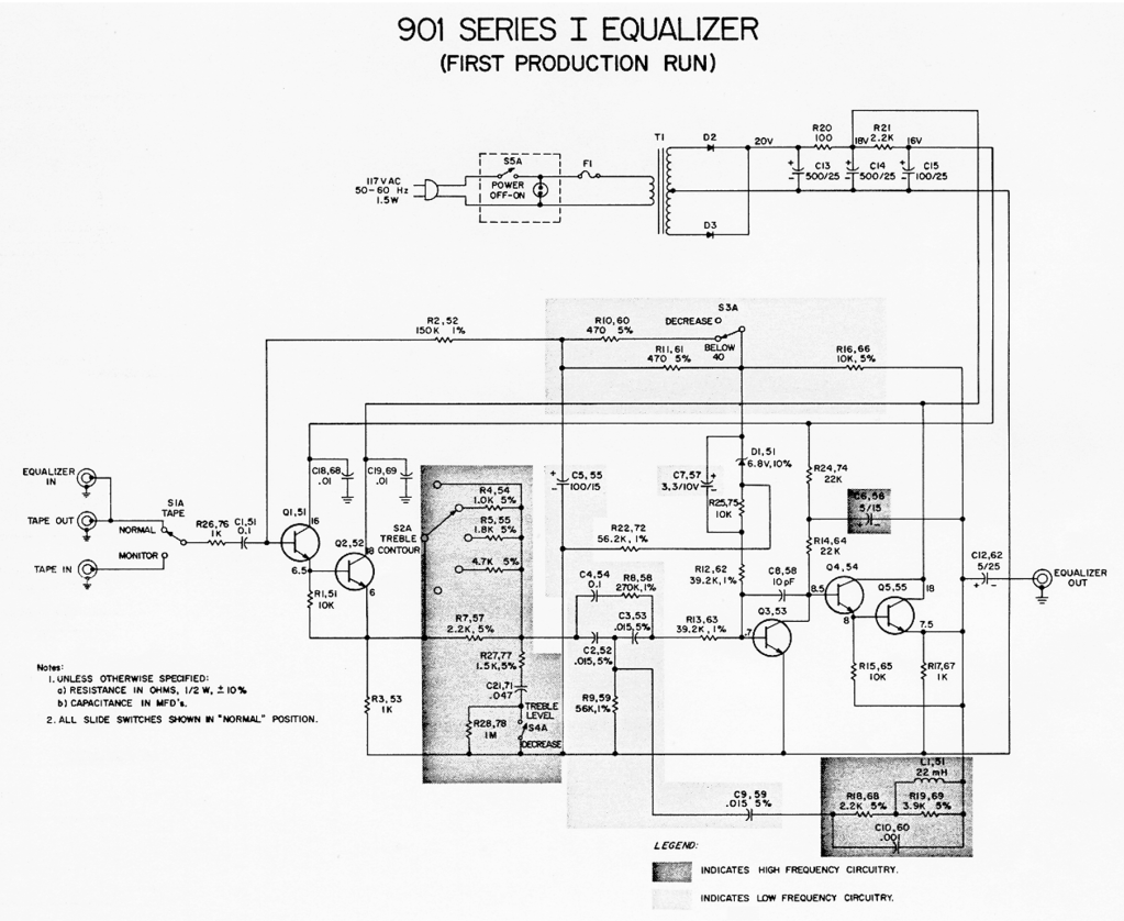 The electrical schematic for the Series I Early Production taken from the service manual.