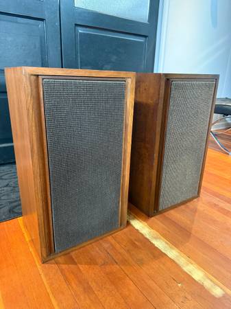 Vintage KLH Speakers Olied Walnut