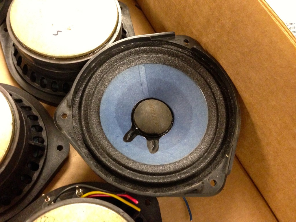 A closeup view of a driver with a repaired surround.